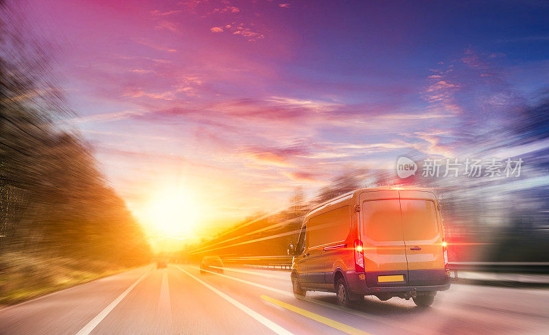 Van on a motorway